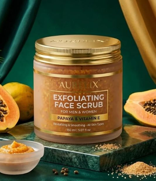 Aurelix Exfoliating Face Scrub – Papaya & Vitamin E