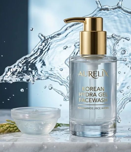 Aurelix Korean Hydra Gel Face Wash – Niacinamide & Rice Water
