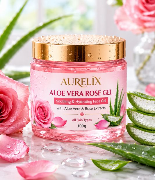Aloe Vera Rose Gel | Soothing & Hydrating Face Gel with Aloe Vera & Rose Extracts